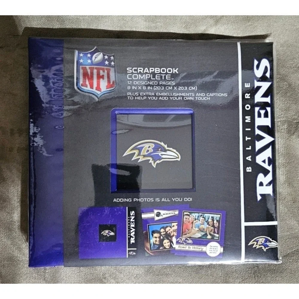 NFL Baltimore Ravens Scrapbook Complete Kit 8x8 12 Pages C.R. Gibson New
